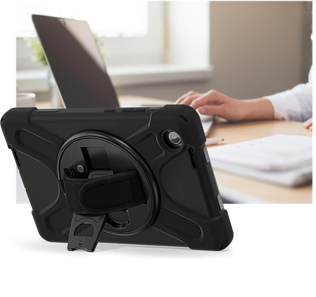 Support rotatif 360° et béquille pliante du boîtier AlliaPOS